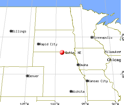 Butte, Nebraska map