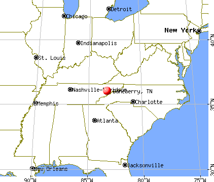 Baneberry, Tennessee map