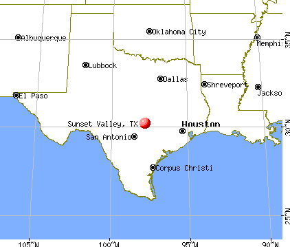 Sunset Valley, Texas map