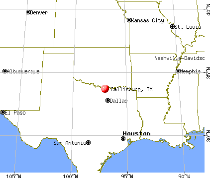 Callisburg, Texas map
