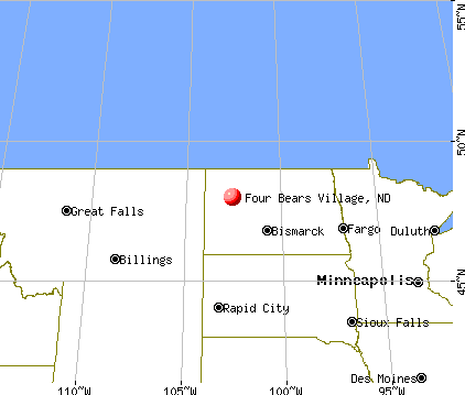 Four Bears Village, North Dakota map