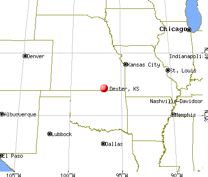 Dexter, Kansas map