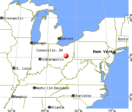 Conesville, Ohio map