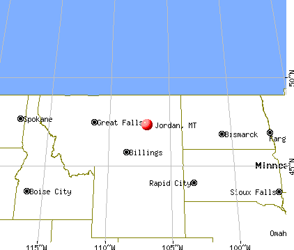 Jordan, Montana map
