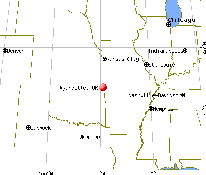 Wyandotte, Oklahoma map