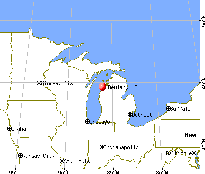 Beulah, Michigan map