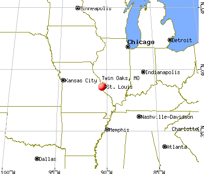 Twin Oaks, Missouri map