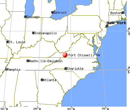 Fort Chiswell, Virginia map