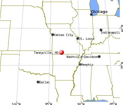Taneyville, Missouri map