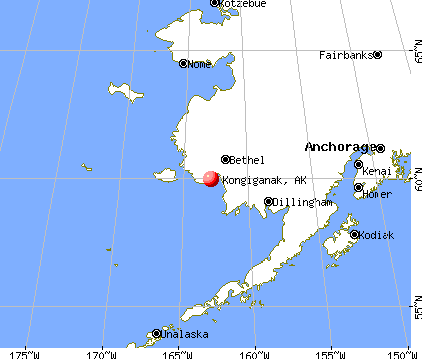 Kongiganak, Alaska map
