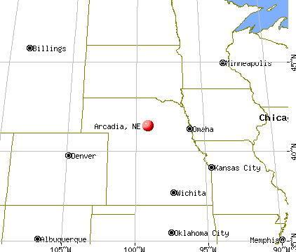 Arcadia, Nebraska map