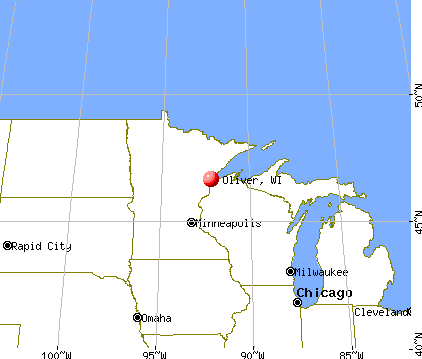 Oliver, Wisconsin map