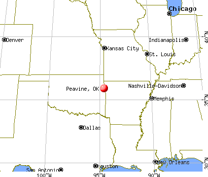 Peavine, Oklahoma map
