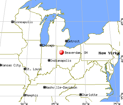 Beaverdam, Ohio map