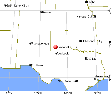 Nazareth, Texas map