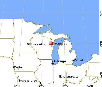 Pound, Wisconsin map