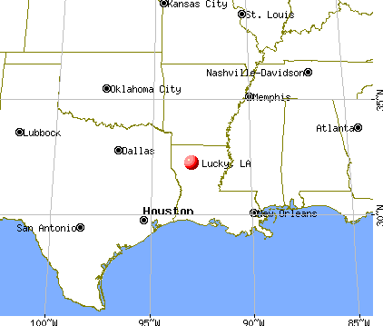 Lucky, Louisiana map