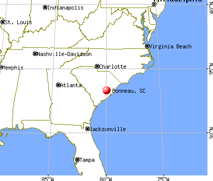 Bonneau, South Carolina map