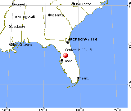 Center Hill, Florida map