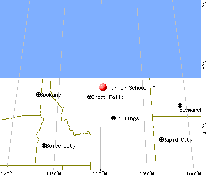 Parker School, Montana map