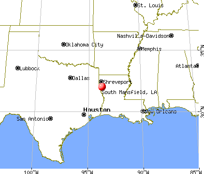 South Mansfield, Louisiana map