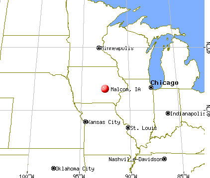 Malcom, Iowa map