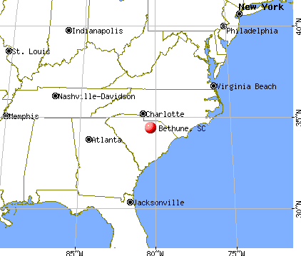 Bethune, South Carolina map