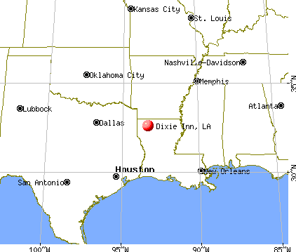 Dixie Inn, Louisiana map