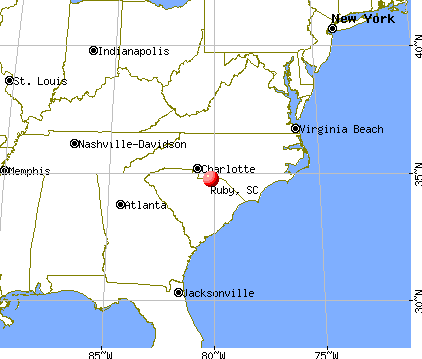 Ruby, South Carolina map