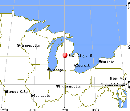 Beal City, Michigan map