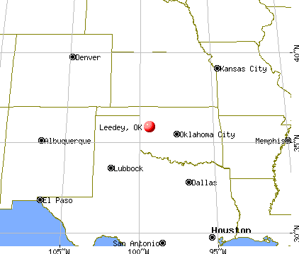Leedey, Oklahoma map