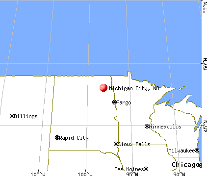 Michigan City, North Dakota map