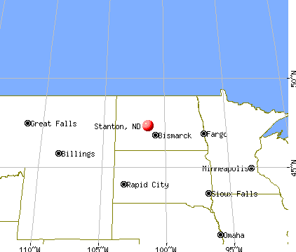 Stanton, North Dakota map