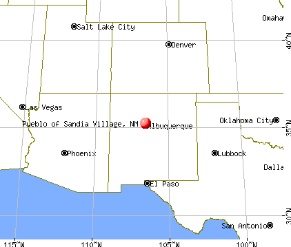 Pueblo of Sandia Village, New Mexico map