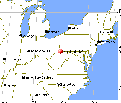 Hundred, West Virginia map