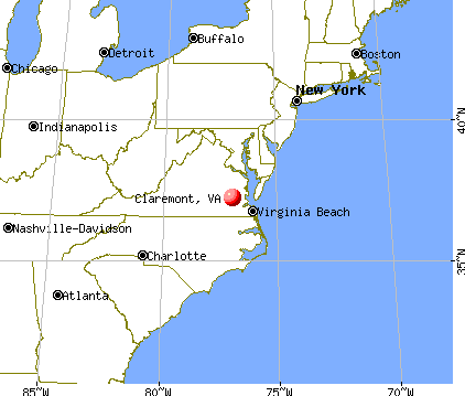 Claremont, Virginia map