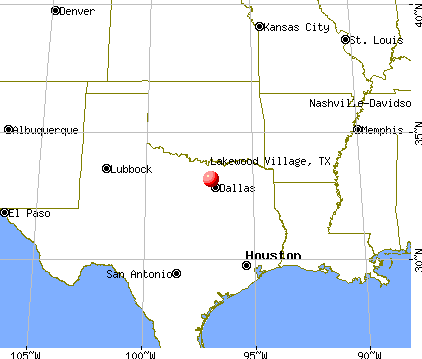 Lakewood Village, Texas map