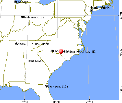 Ashley Heights, North Carolina map