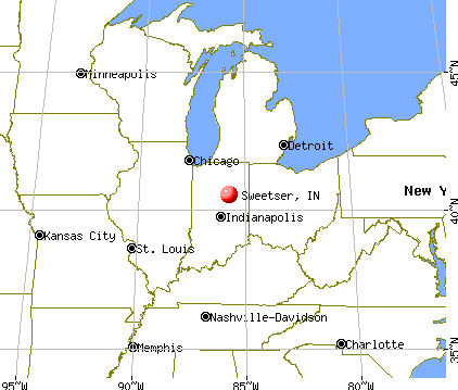 Sweetser, Indiana map