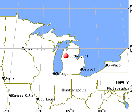 Luther, Michigan map