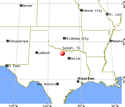 Sunset, Texas map