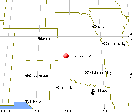 Copeland, Kansas map