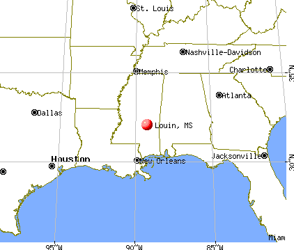 Louin, Mississippi map