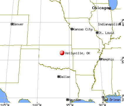 Kellyville, Oklahoma map