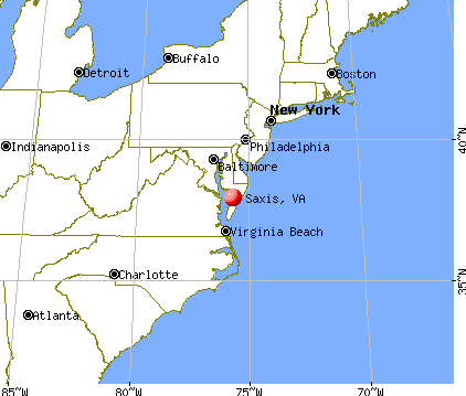 Saxis, Virginia map