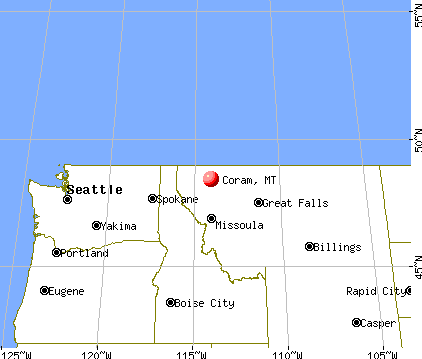 Coram, Montana map