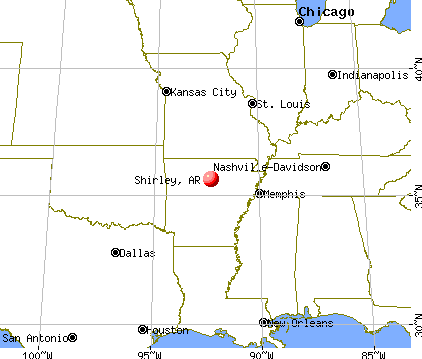 Shirley, Arkansas map