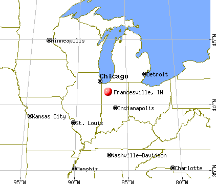 Francesville, Indiana map