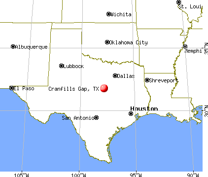 Cranfills Gap, Texas map