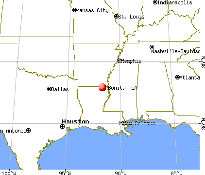 Bonita, Louisiana map